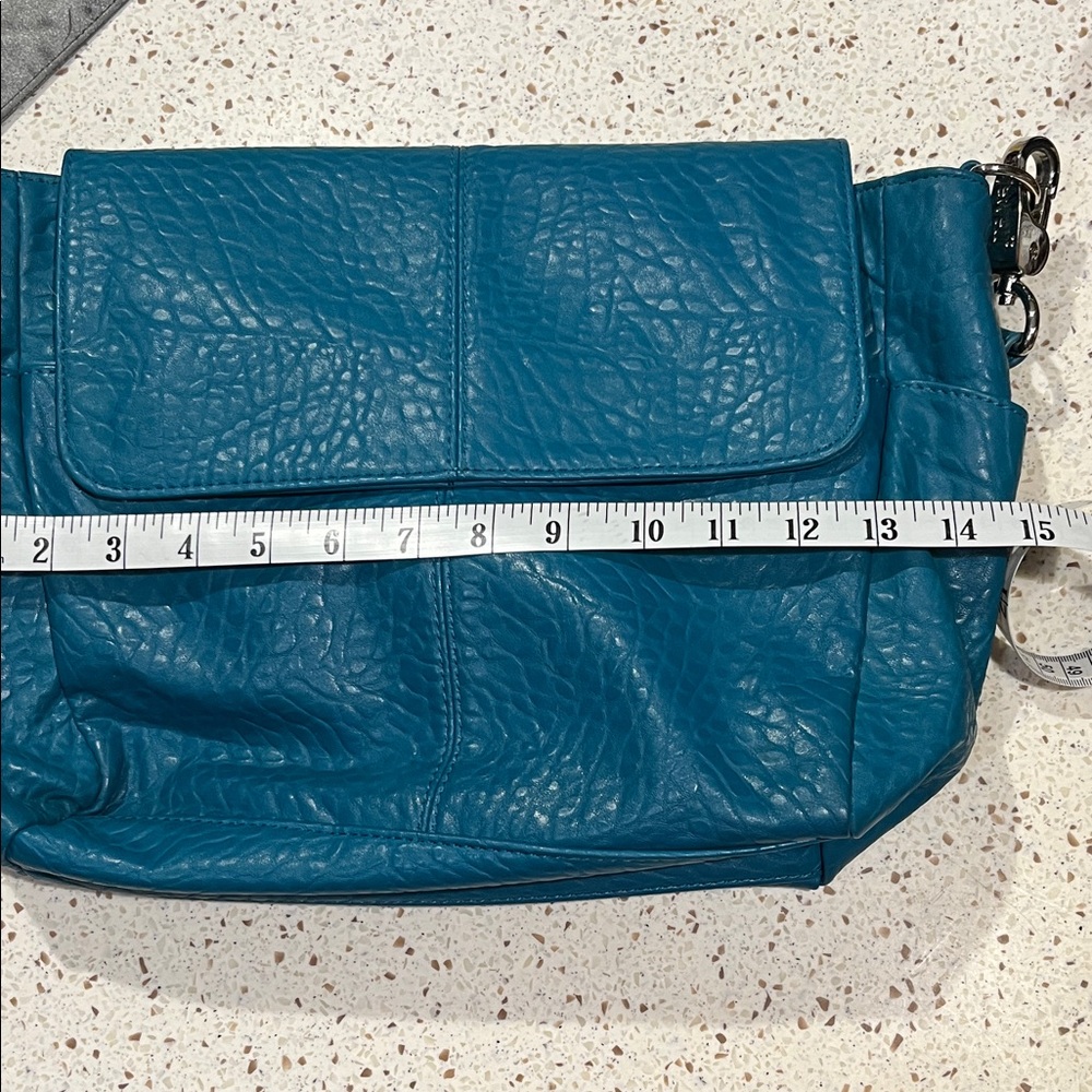 Thirty-One Jewell Teal Affair Vintage Pebble Shoulder Bag - Picture 13 of 15